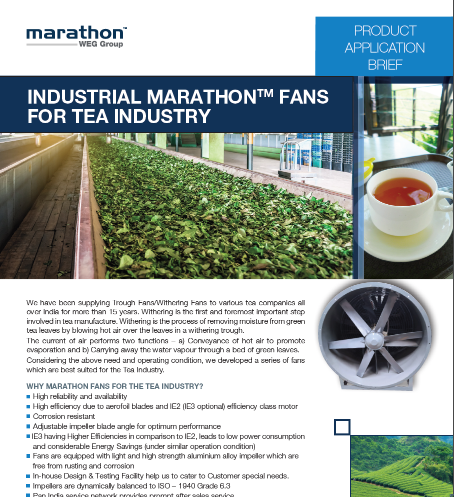 Industrial Marathon Fans for Tea Industry