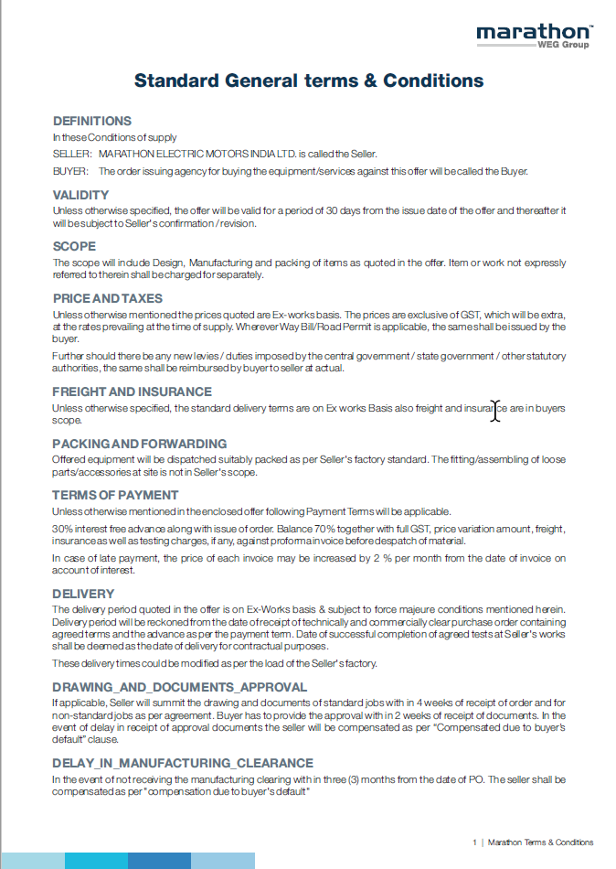 General Terms & Conditions
